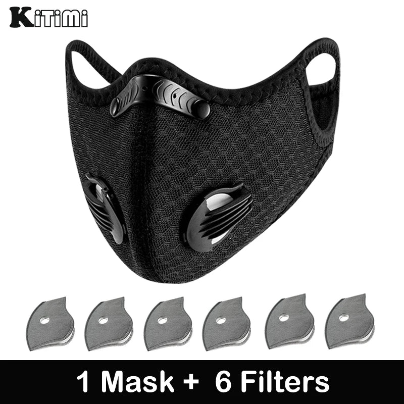 Mask With 4 Replacement Pad 2 Exhaust Valves Breathable Half Face Reusable Mask Face Cover For Cycling Outdoor Working Essential