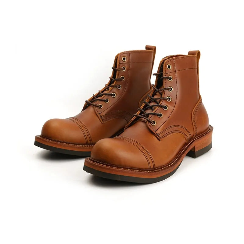 (Z107) Handmade Vintage Designer Leather Boots.