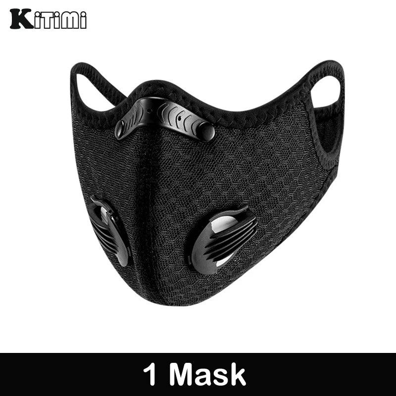 Mask With 4 Replacement Pad 2 Exhaust Valves Breathable Half Face Reusable Mask Face Cover For Cycling Outdoor Working Essential