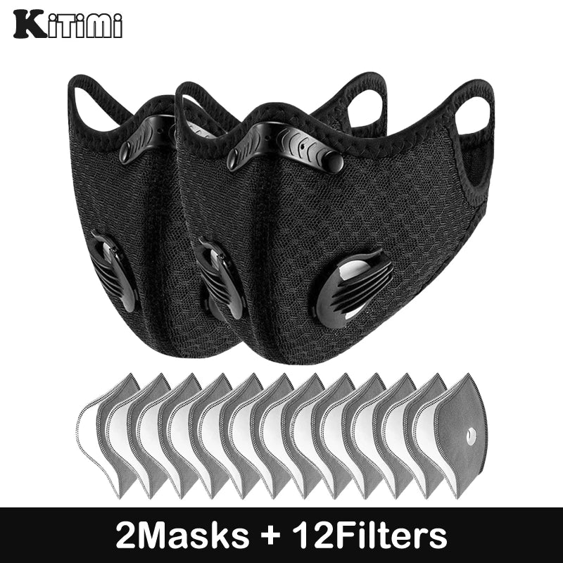 Mask With 4 Replacement Pad 2 Exhaust Valves Breathable Half Face Reusable Mask Face Cover For Cycling Outdoor Working Essential