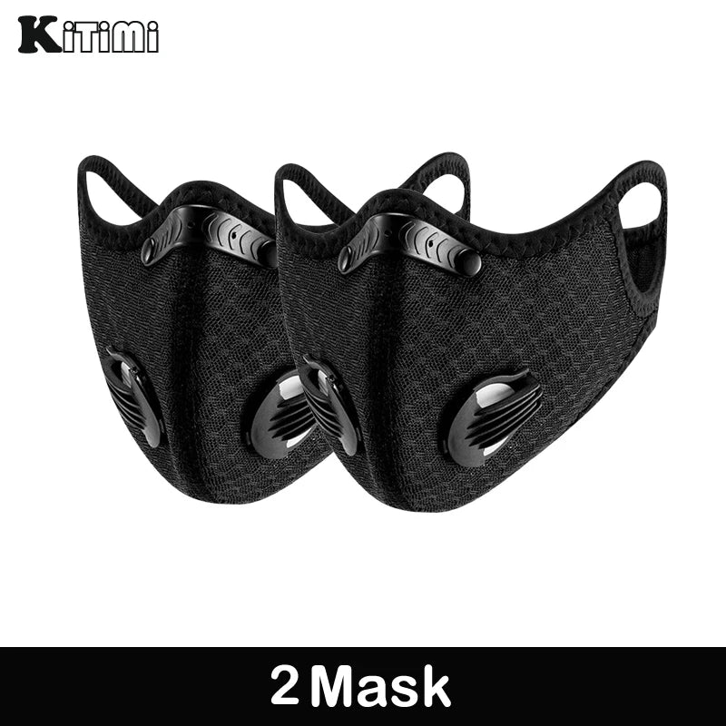 Mask With 4 Replacement Pad 2 Exhaust Valves Breathable Half Face Reusable Mask Face Cover For Cycling Outdoor Working Essential