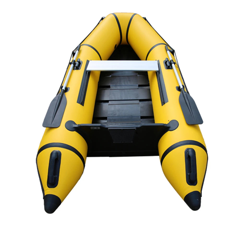 (W110) SolarMarine PVC Inflatable Assault Speed Boat With Wooden Floor,+Accessories, 3Person,0.9mm,For Sea Fishing.