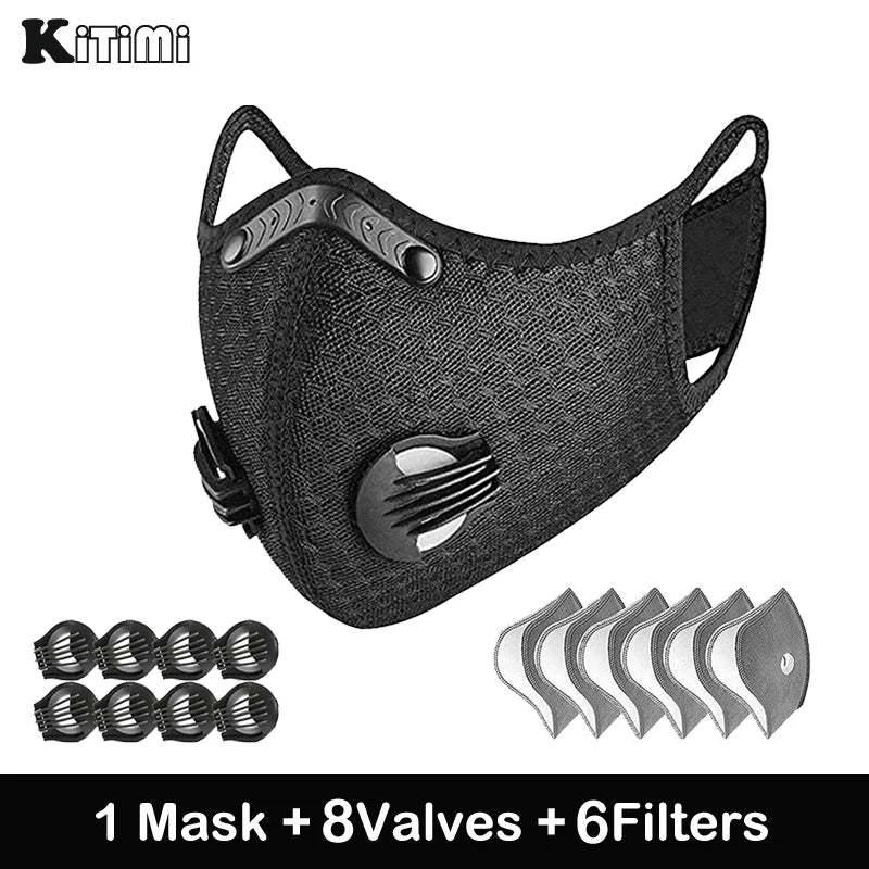 Mask With 4 Replacement Pad 2 Exhaust Valves Breathable Half Face Reusable Mask Face Cover For Cycling Outdoor Working Essential