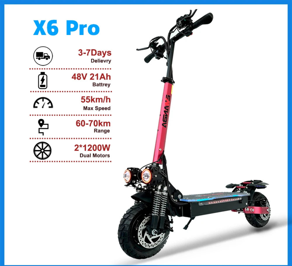 (V103) 48V, 2400W, Adult, Dual Motor, Electric scooter, 55km/h.