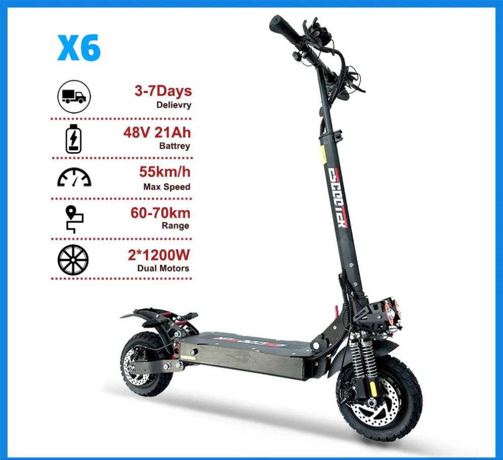 (V103) 48V, 2400W, Adult, Dual Motor, Electric scooter, 55km/h.