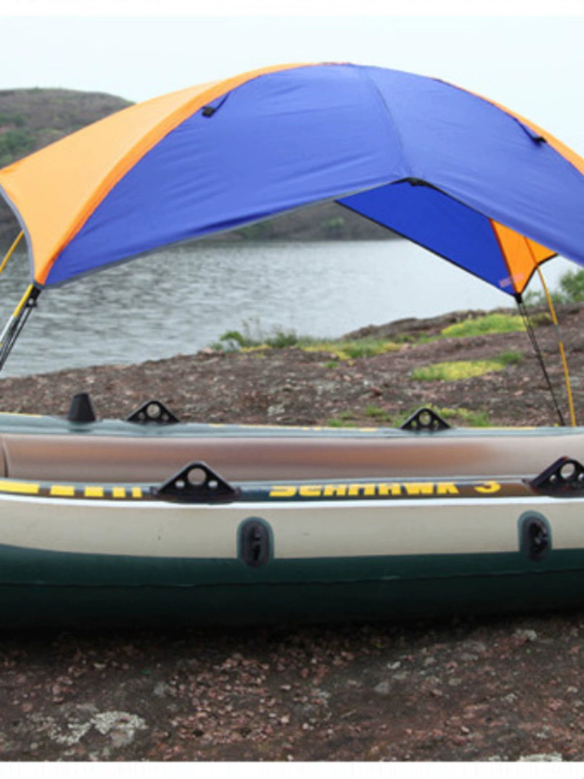 (W111) Inflatable Boat Sunshade, Portable Easy-to-Assemble Rain-Proof Boat Awnings.