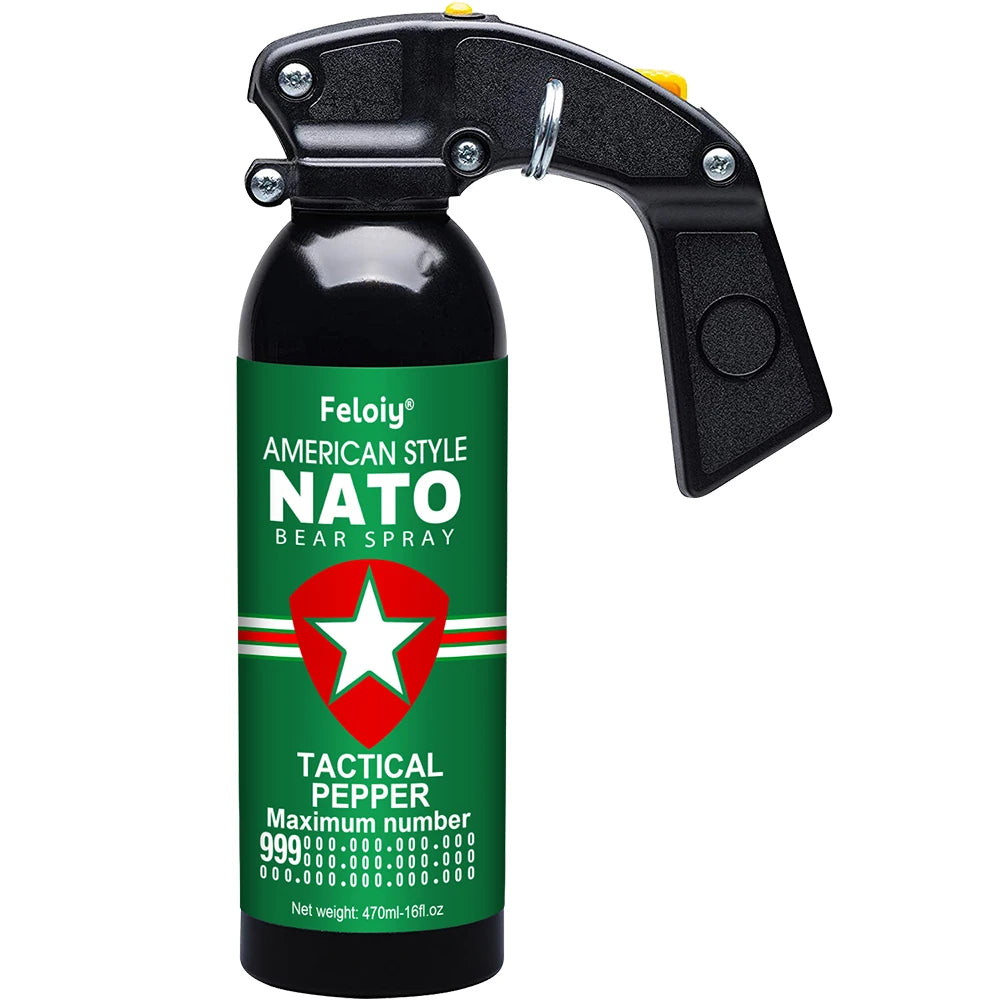 (S128) Bear Pepper Spray(470ml) Fast and Accurate Aim,Protective Spray Pattern,For Outdoor Travel.