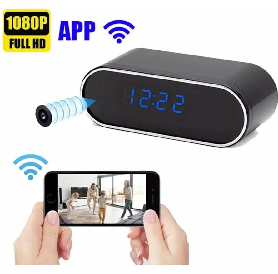 (F104) Mini.Camera Alarm Clock,HD 1080P Wifi Wireless APP,Night Vision,DVR,Motion Detection.