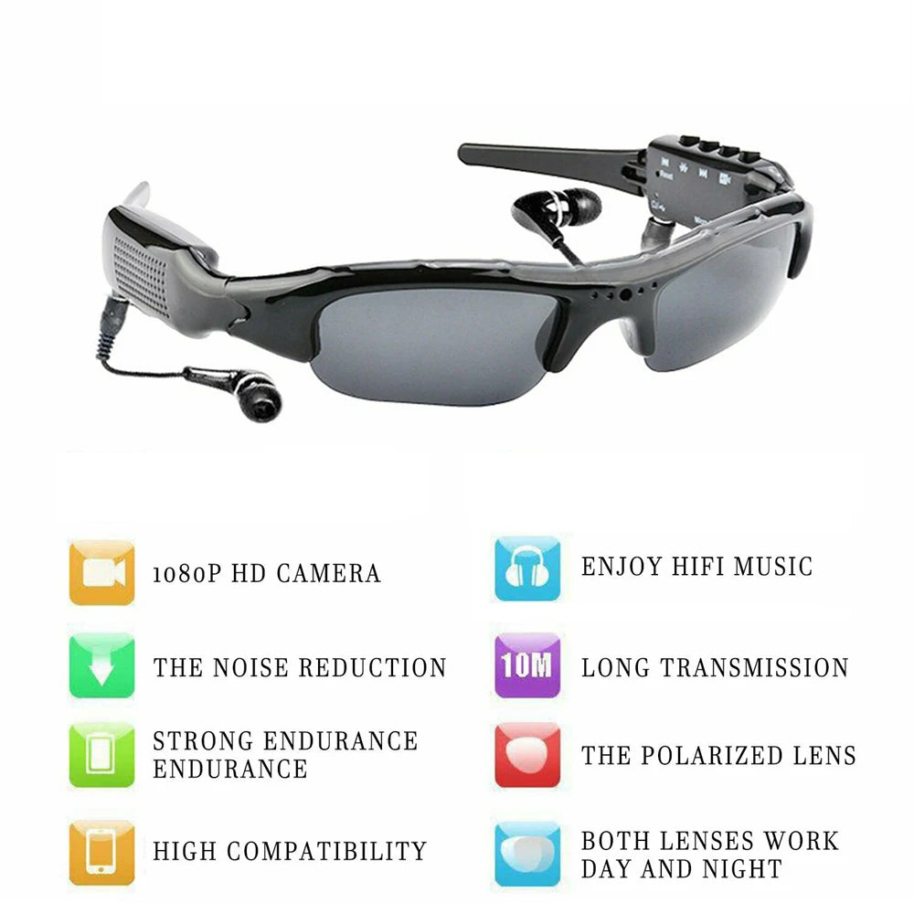 (B107) HD 1080P Glasses Camera Polarized Lens Sports Sunglasses Video Recorder Camcorder Security Mini Driving DVR DV Action Camera