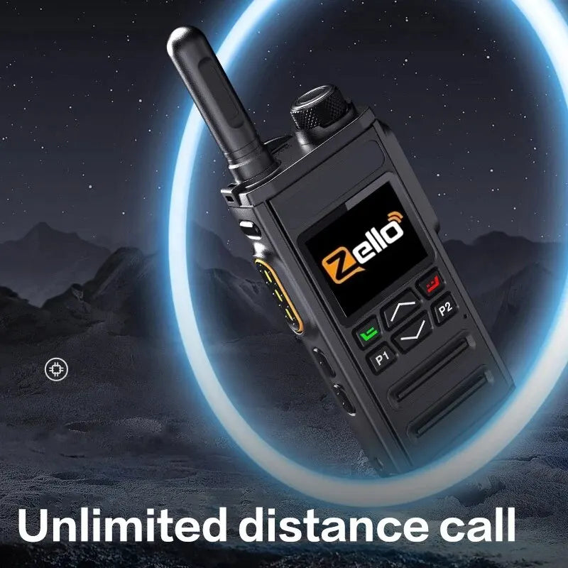 (T117) Zello Walkie Talkie,4G Sim Card WiFi Network,Cell Phone Radio,Long Range 100 Miles, Professional POC Walkie Talkie.