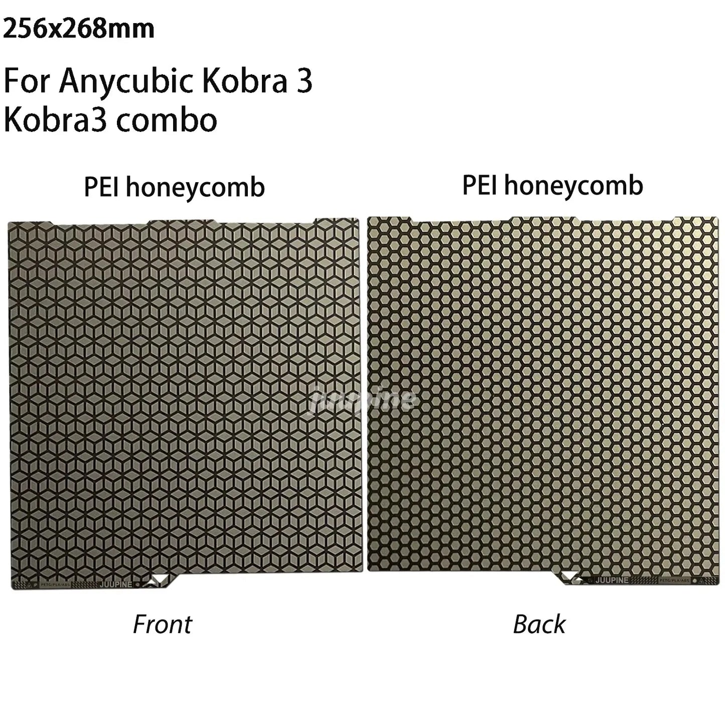 (T115) For Anycubic kobra 3, Combo Build Plate 256x268,PEO, PET,PEY.