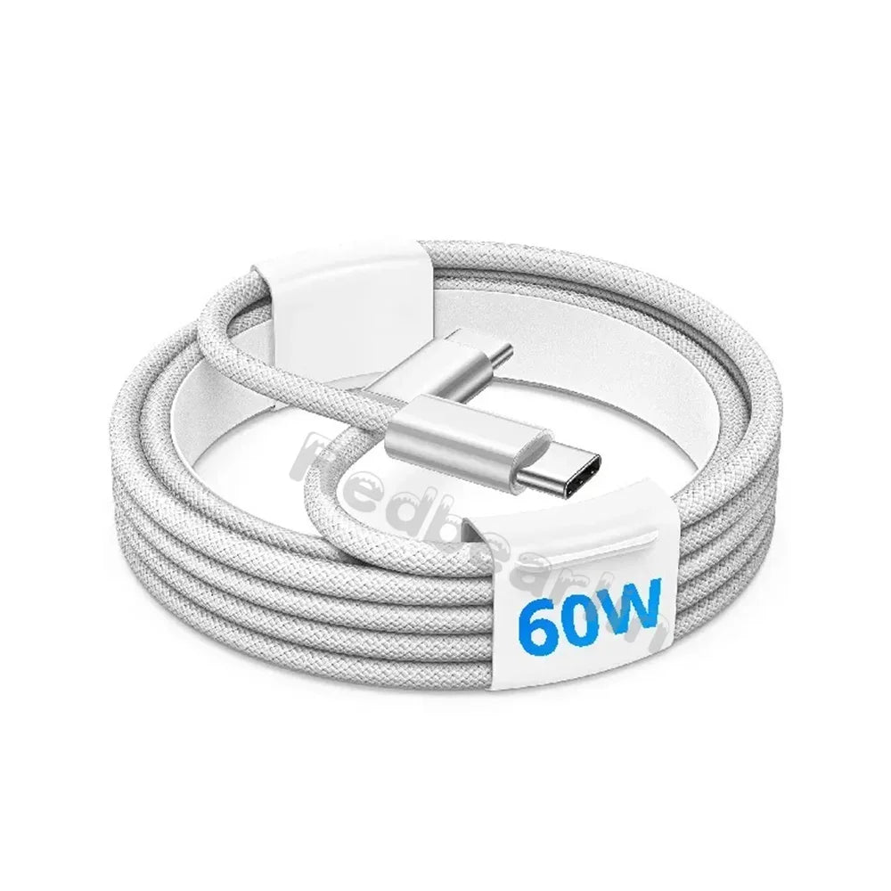 (L101) 10/50Pc.Fast Charging, 3FT,60W,3A,PD. Dual USB C to C Cable For Samsung and Iphone.