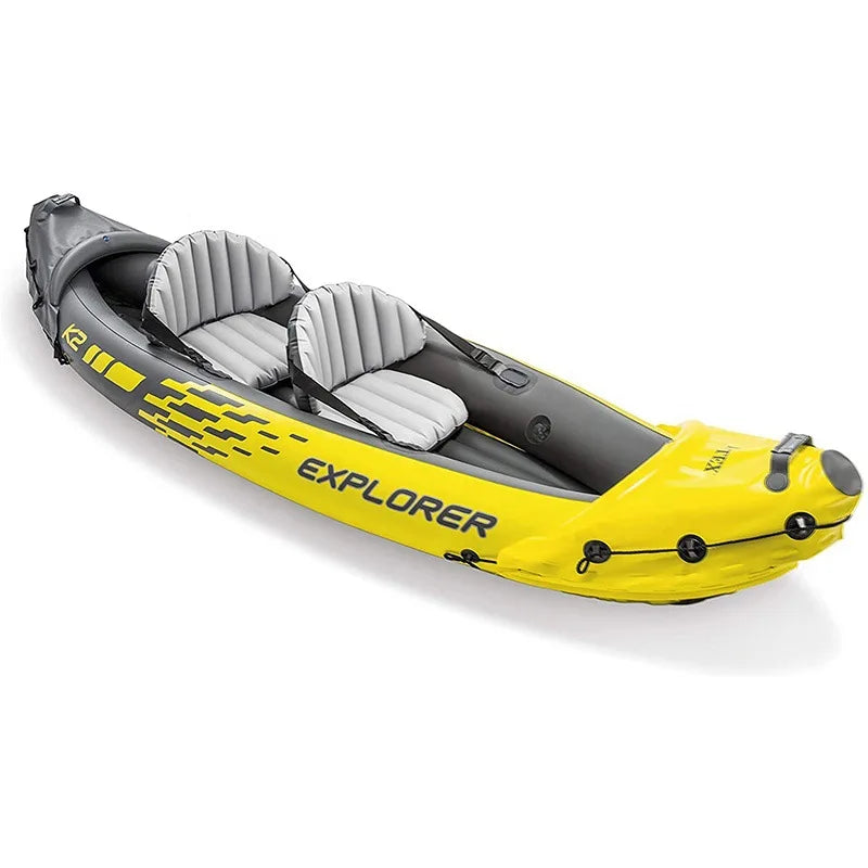 (W107) INTEX Explorer K2, Inflatable Tandem Kayak,Raft, Double Assault/Fishing Boat.