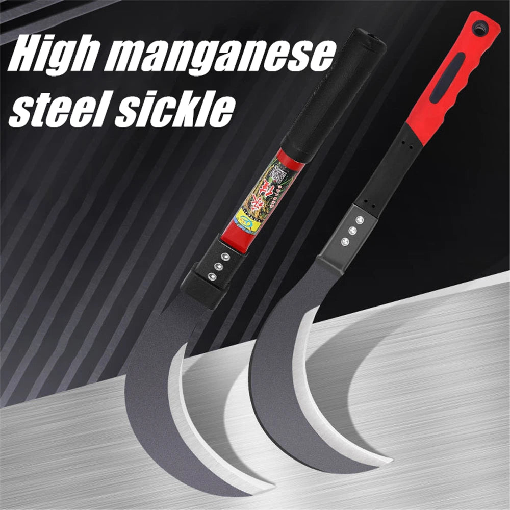 (S134) High Manganese Steel Sickle, Agricultural/Gardening Tool, Anti-slip Handle,Sharp Blade.