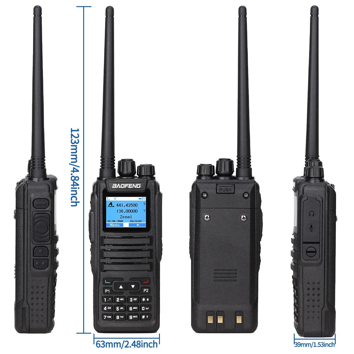 (T119) Baofeng,DMR DM-1701 Digital Dual Mode,Analog Two Way Radio,Dual Time Slot Tier 1+2 Ham Radio DR 1801.