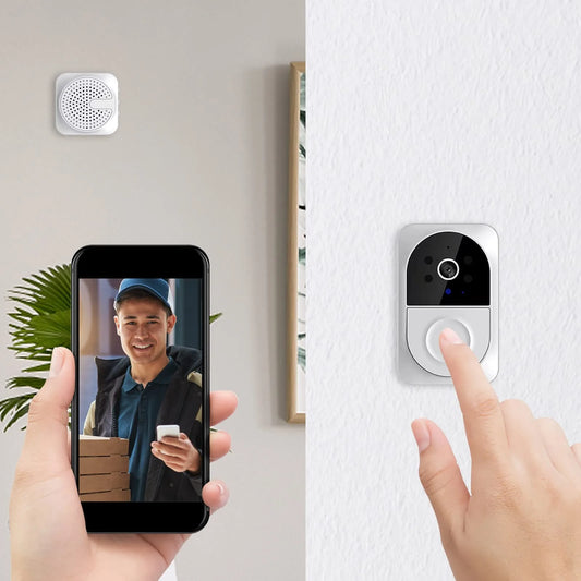 Smart Video Doorbell Wifi Camera With 2-Way Audio, Pir Motion Detection, Night , Real-Time Alerts, Easy Smart Home Devices Ring