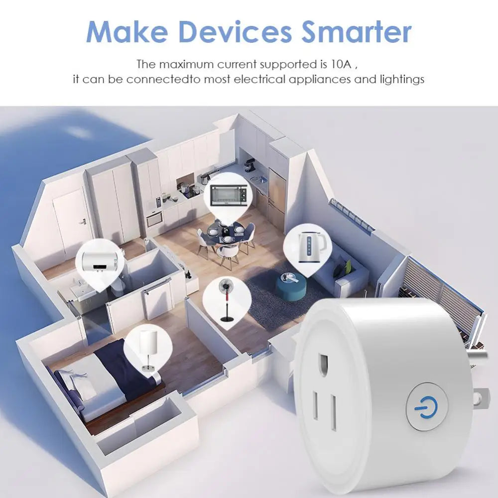 (I117) 10A/16A/20A US Smart Socket WiFi Tuya Plug Outlet Timing Function Voice Control Smart Life APP Remote Control Smart Sockets