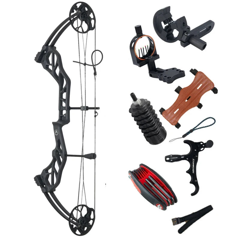 (S115) Compound Bow Archery Sets 19-70lbs Draw Weight Adjustable Shooting Right Hand Hunting Bows Adult Beginners Kit Up to IBO 320 Fps