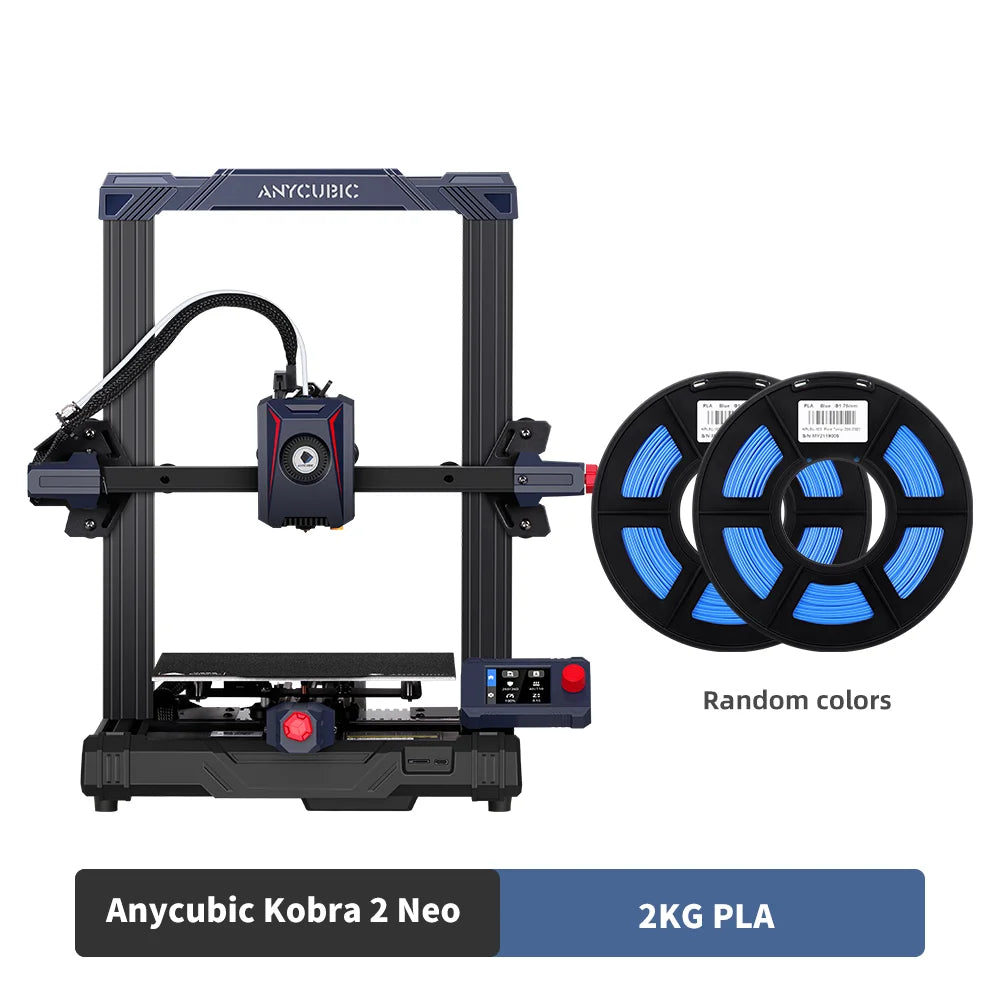 (T105) ANYCUBIC, KOBRA 2, NEO, FDM, 3D Printers With 220/250mm Printing Size,25 Point,Auto-leveling,.