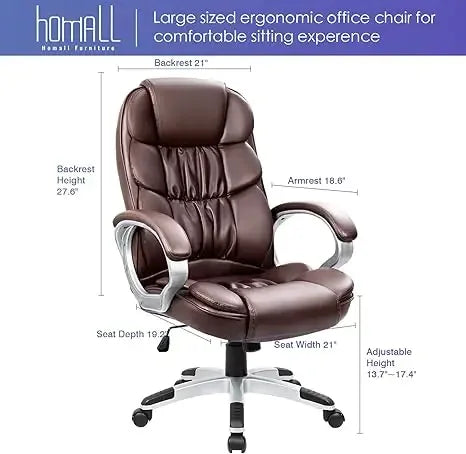 (I109) Modern Adjustable Executive High Back Office Chair,PU Leather.