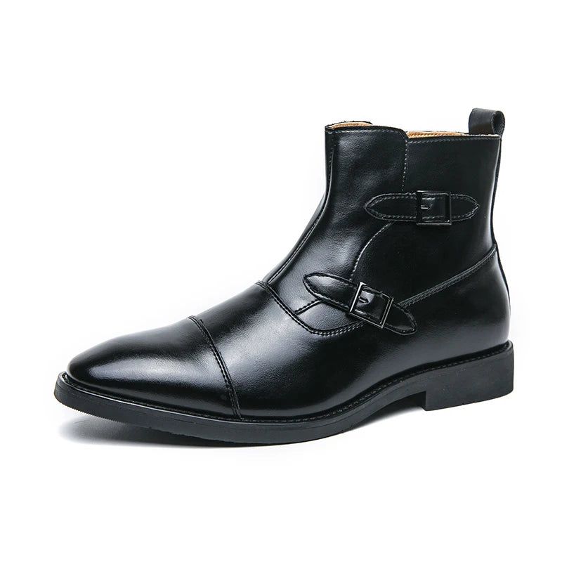 (Z109) Classic Men's Leather Designor, Pointed-Toe, Lace-Up, Comfortable,Boots,Plus Size 38-48 Available.