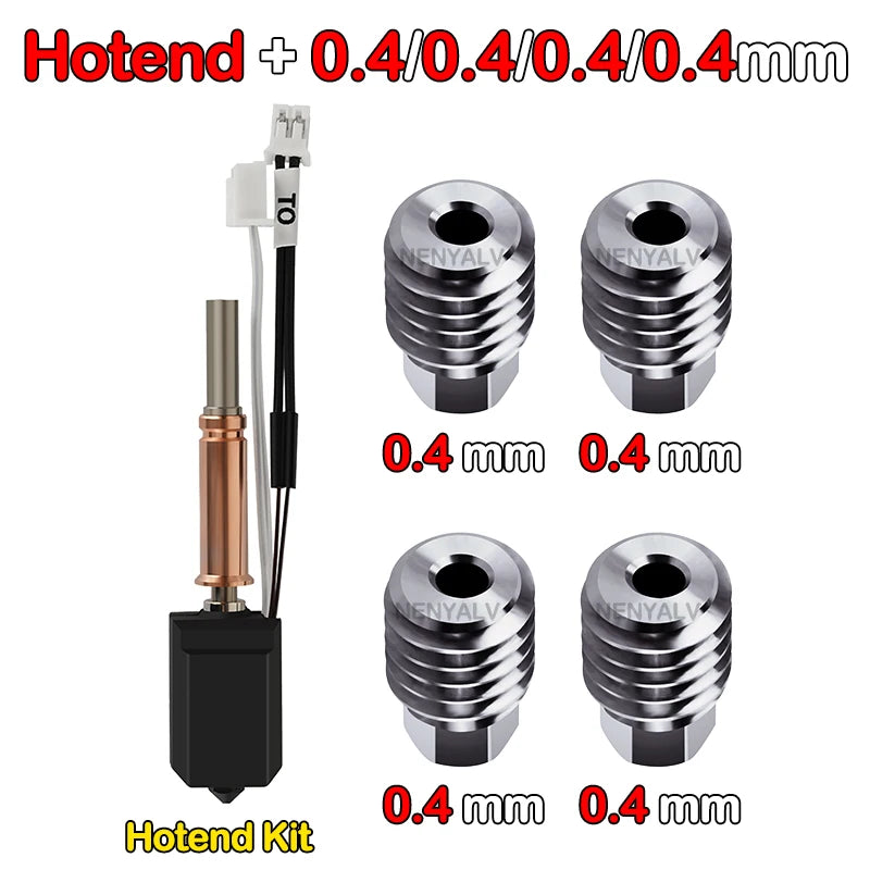 (T102) New Hotend Upgrade Kits.  For ANYCUBIC, Kobra 3 2.0, Kobra 3 Combo,Brass,Copper,Hardened Steel Nozzle.