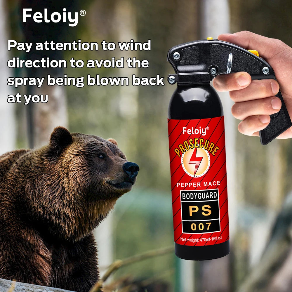 (S127) 470ML Bear Repellent, Self-Defense Pepper Spray, For Outdoor Camping,Lrg.Cap., Lng.Rng.