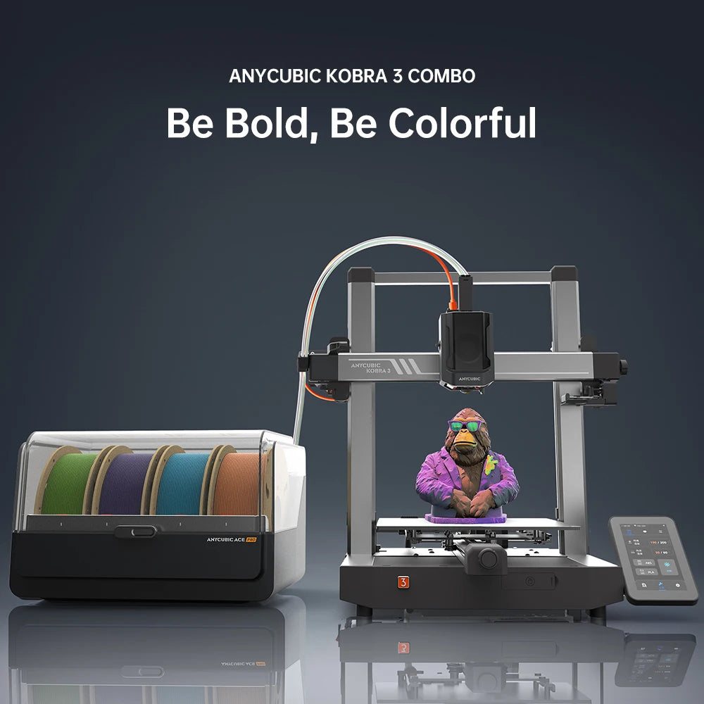 (T114) 3D Printer,ANYCUBIC,K3, Combo,FDM,Print in 4-8 Colors,Max.Speed:600mms, Build Size:250mm-260mm.