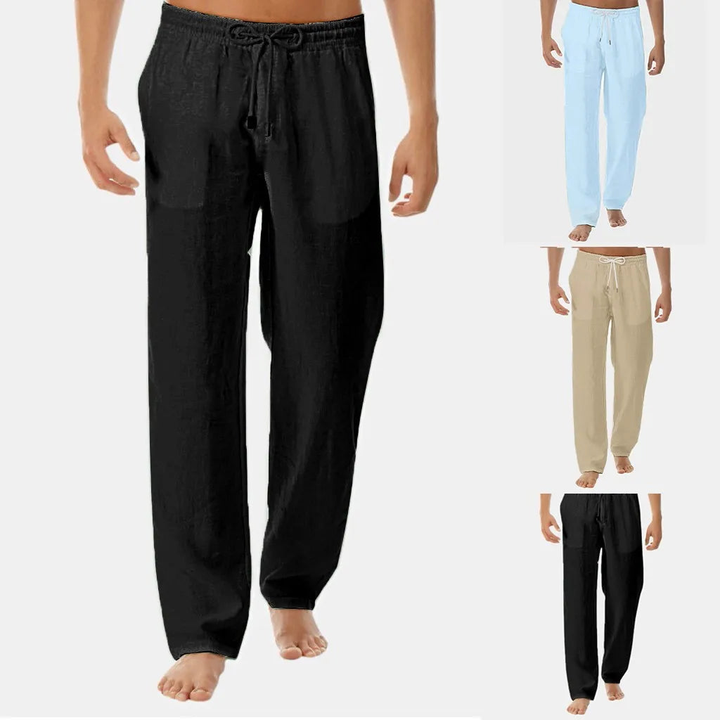 (Y107) New Men's Casual,Cotton, Solid-Color,Long,Breathable, Pants.