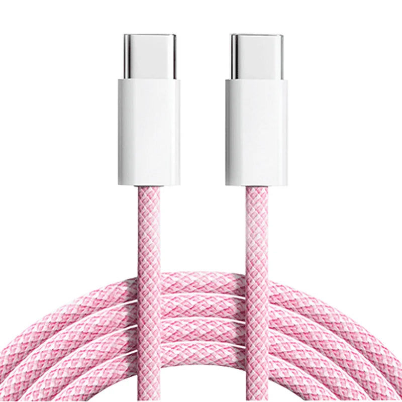 (L103) USB to Type C, Fast Charge Cord,Braided,60W,Type C To Type C,For IPhone and Samsung.