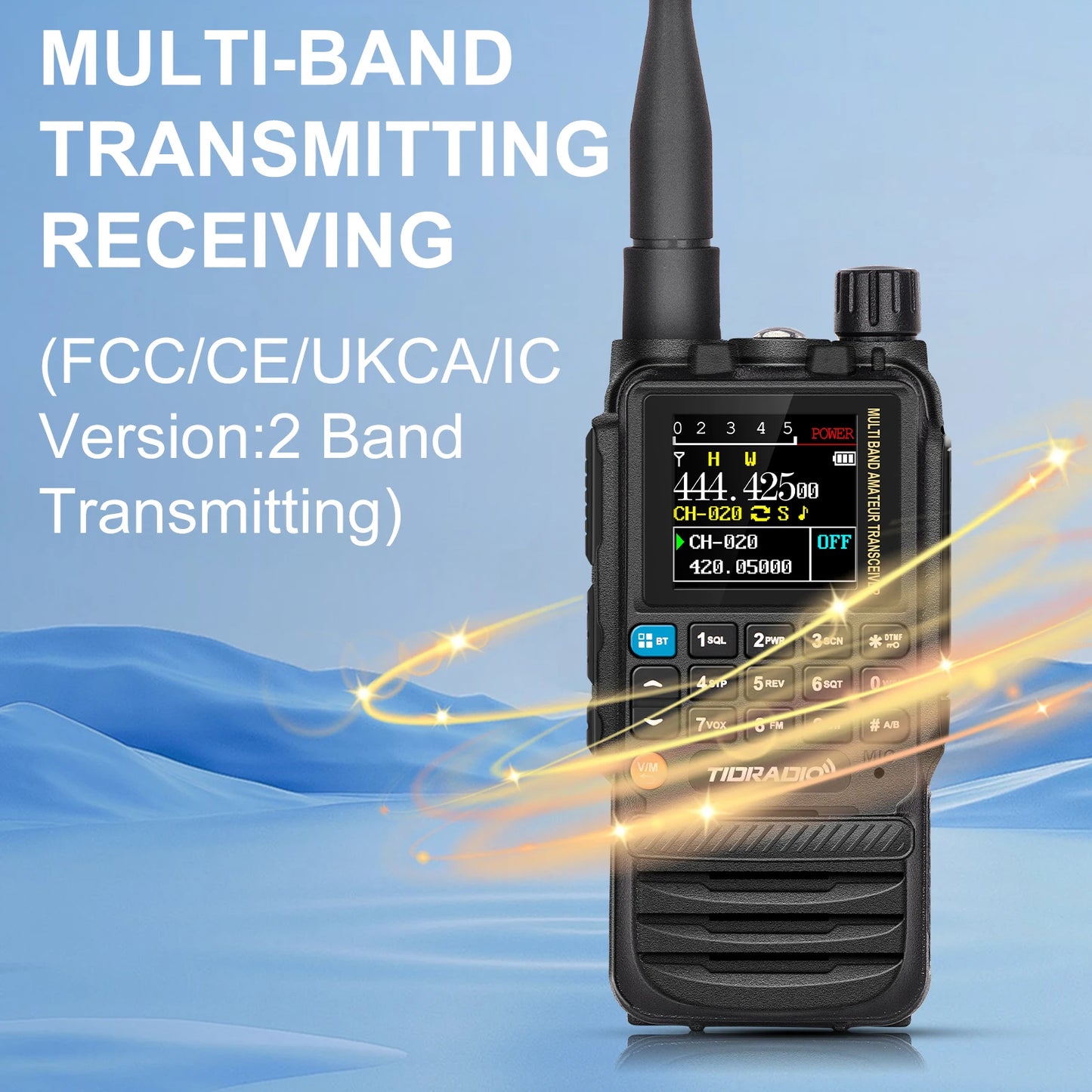 (T120) TIDRADIO H3,Long Range Programmable Two Way Radio,USB Type-C.