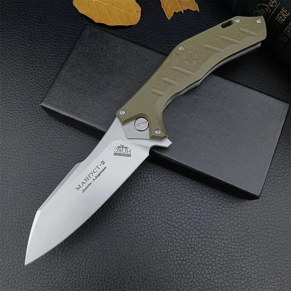 (S111) HOKC,Folding Pocket Knife, Ball Bearing, Outdoor,G10 Handle, Survival, EDC.