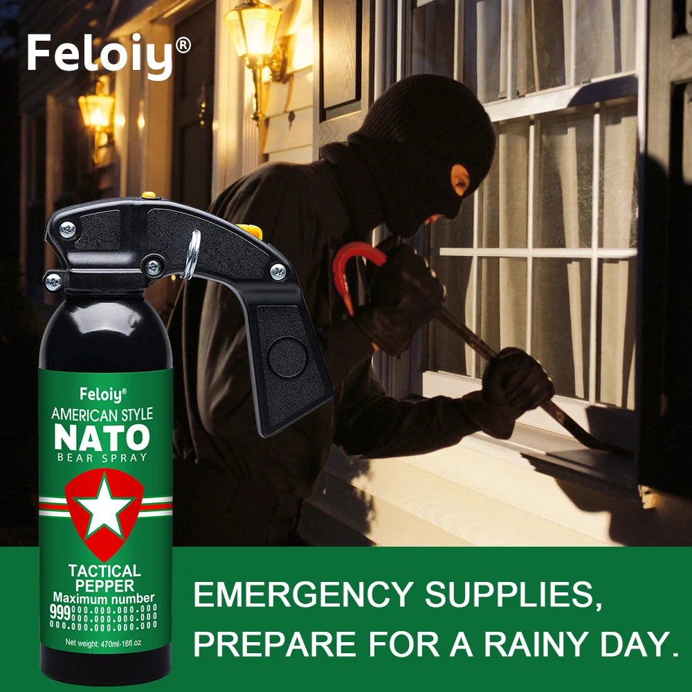 (S128) Bear Pepper Spray(470ml) Fast and Accurate Aim,Protective Spray Pattern,For Outdoor Travel.