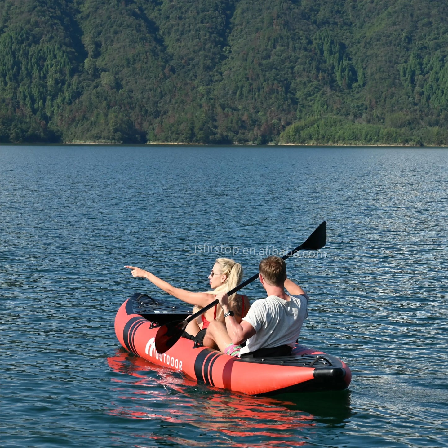 (W104) Professional Inflatable Tandem PVC Kayak/Fishing Boat.