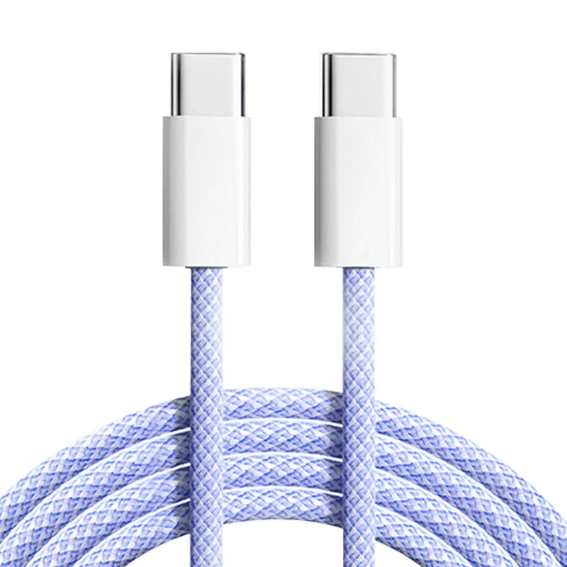 (L103) USB to Type C, Fast Charge Cord,Braided,60W,Type C To Type C,For IPhone and Samsung.