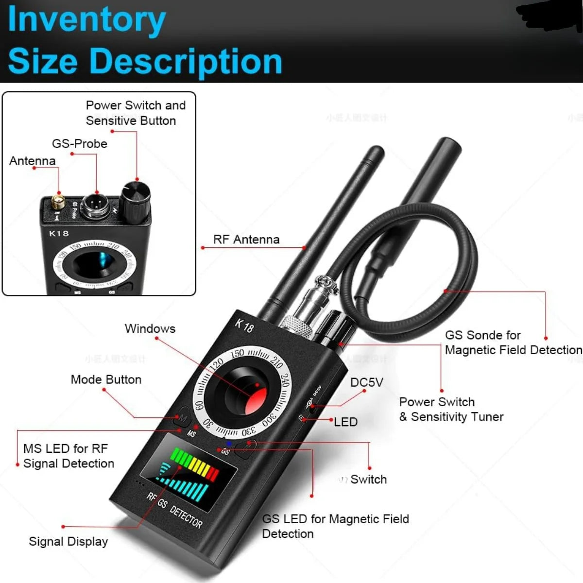 (K102) Wireless Bug Detector.