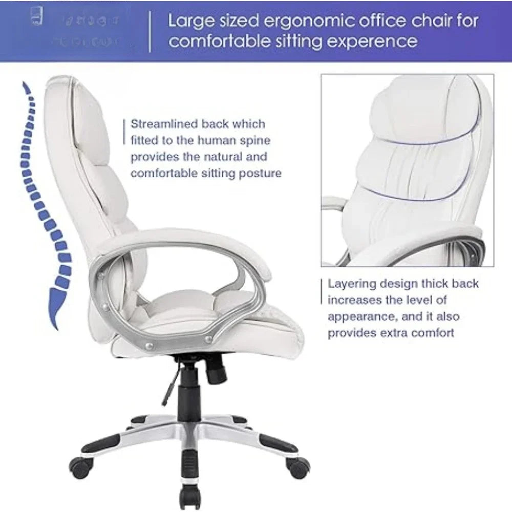 (I109) Modern Adjustable Executive High Back Office Chair,PU Leather.