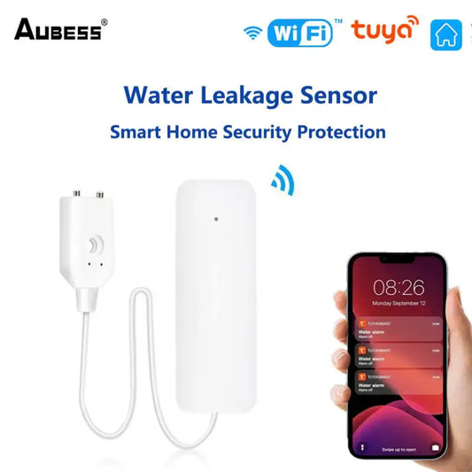 Tuya WiFi Water Leakage Sensor Smart Home Security Protection Overflow /Full Water Leak Detector Smart Life Remote Push Reminder