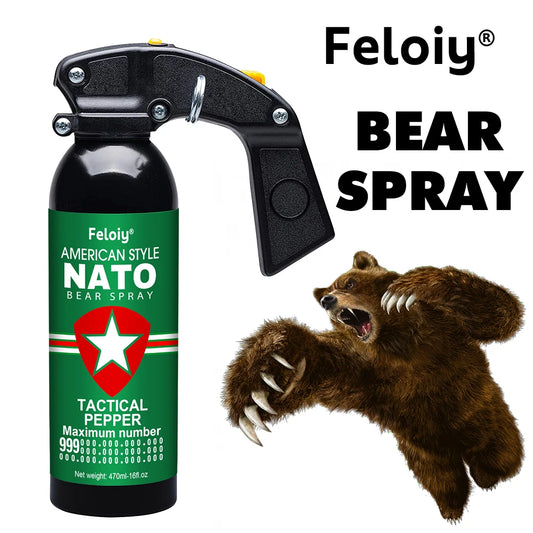 (S128) Bear Pepper Spray(470ml) Fast and Accurate Aim,Protective Spray Pattern,For Outdoor Travel.