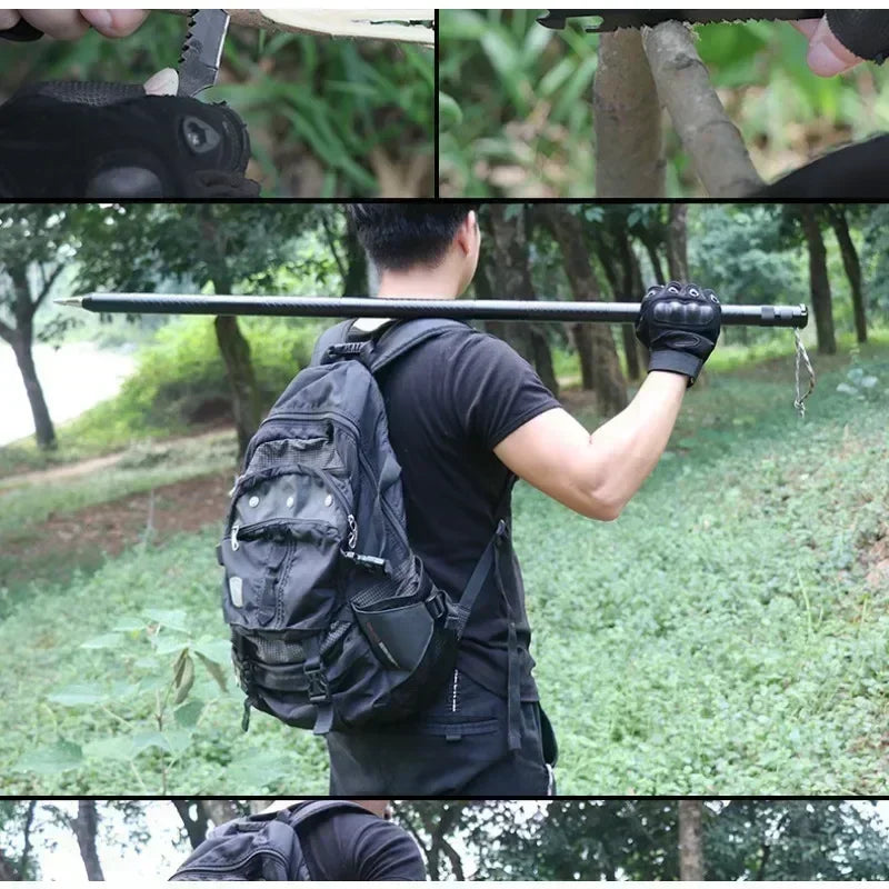 (S136) Mountaineering Multi-Functional Self-Defense Stick,Tactical, Vehicle Mounted,Camping Supplies Tool.