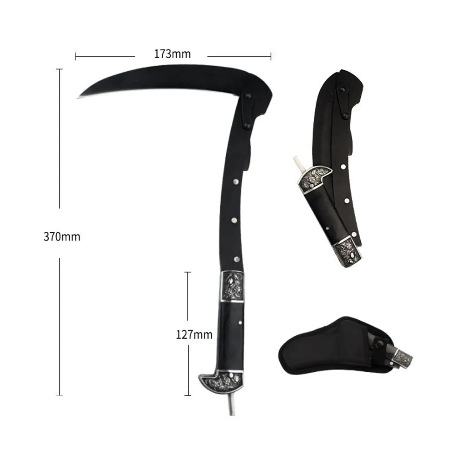 (S130) Foldable Gardening Hand Sickle, Wood Handle,Multi-Purpose For Trimming/Pruning Plants, Comfortable Grip.