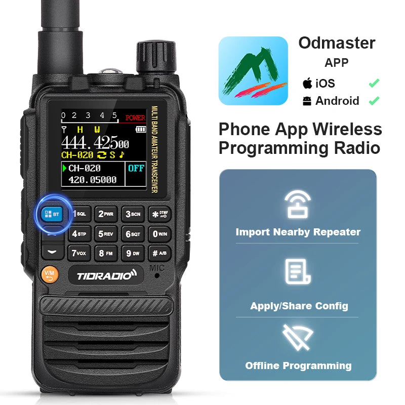 (T120) TIDRADIO H3,Long Range Programmable Two Way Radio,USB Type-C.