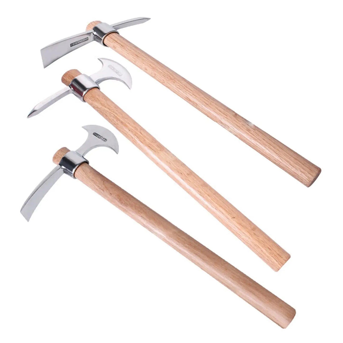 (S139) Portable Stainless Steel Head Pickaxe, Multipurpose, Heavy Duty,Hand Digging Tool.