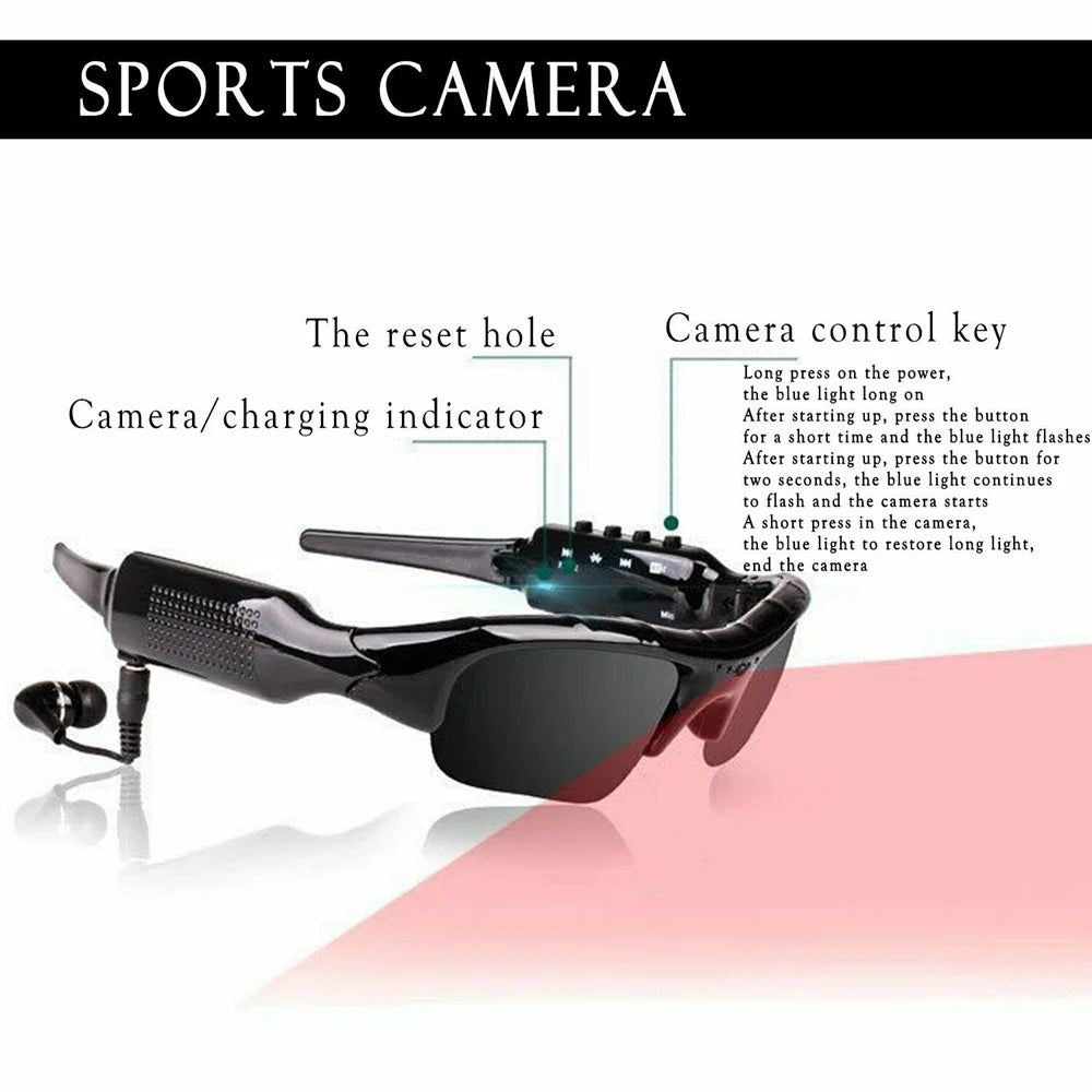 (B107) HD 1080P Glasses Camera Polarized Lens Sports Sunglasses Video Recorder Camcorder Security Mini Driving DVR DV Action Camera