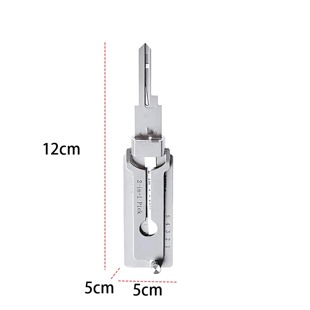 2-in-1 Stainless Steel Key Decoder Key Pick & Decoder Tool Precision Hook and Pickup Hand Tool O-ring Pickup Kit Repair Tool Kit