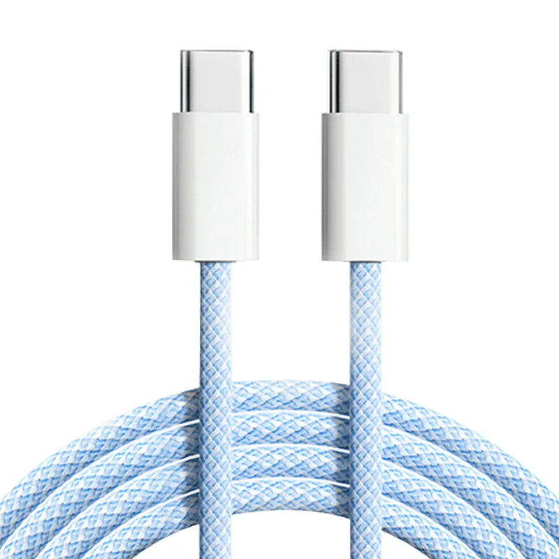 (L103) USB to Type C, Fast Charge Cord,Braided,60W,Type C To Type C,For IPhone and Samsung.