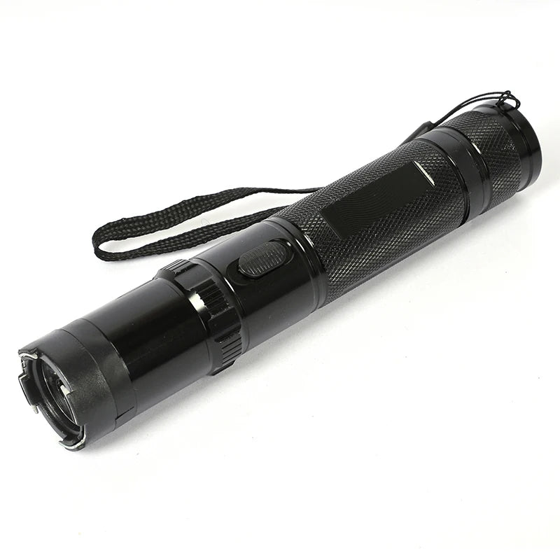 (S143) 910A Electric shock self-defense device-aerospace reinforced alloy outdoor self-defense flashlight, rechargeable large capacity