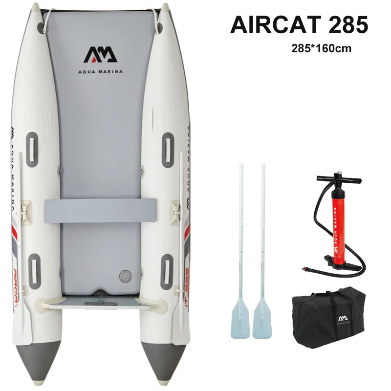 (W105) AQUA MARINA-AIRCAT-A Double Tube Inflatable Boat With A Drop Stitch Floor.Catamaran For Fishing/Water Sports.