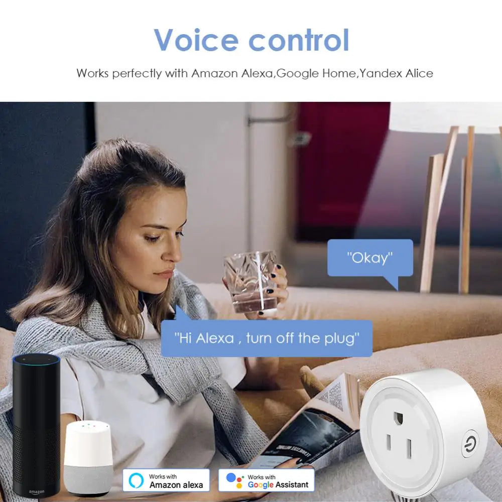 (I117) 10A/16A/20A US Smart Socket WiFi Tuya Plug Outlet Timing Function Voice Control Smart Life APP Remote Control Smart Sockets