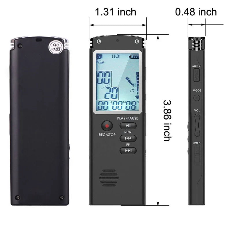 (A102) Mini. Professional Digital Audio Recorder/Dictaphone,With WAV,MP3, 8GB.